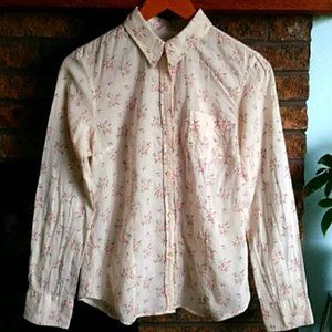 American Eagle Outfitters Sheer Floral Flowered Button Down Women's Shirt Size 8